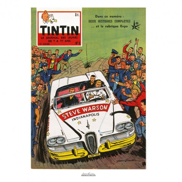 Affiche Jean Graton & Journal Tintin 1958 - n°06