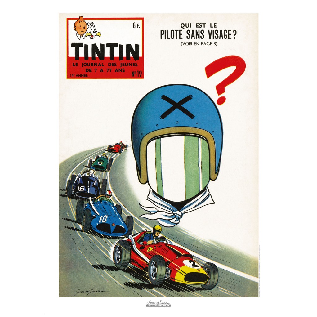 Affiche Jean Graton & Journal Tintin 1959 - n°19 - principal