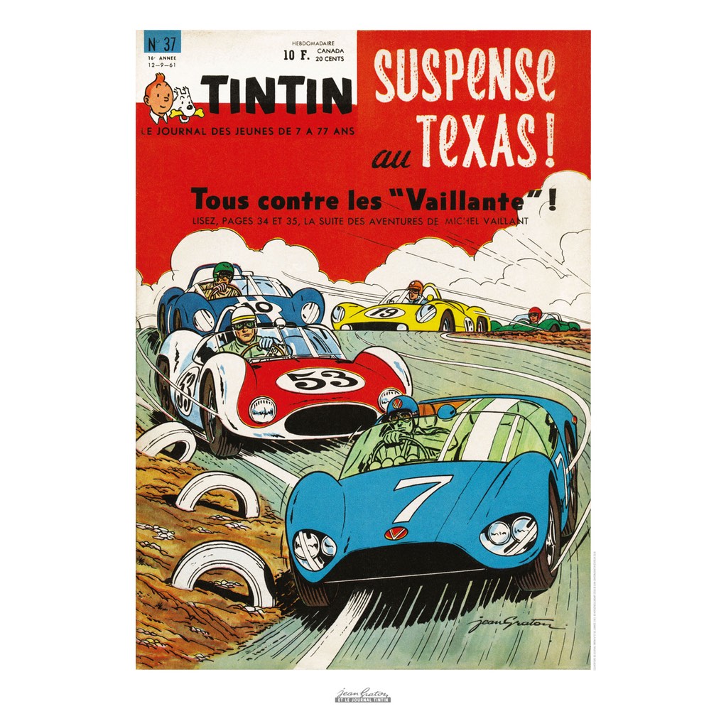 Affiche Jean Graton & Journal Tintin 1961 - n°37 - principal