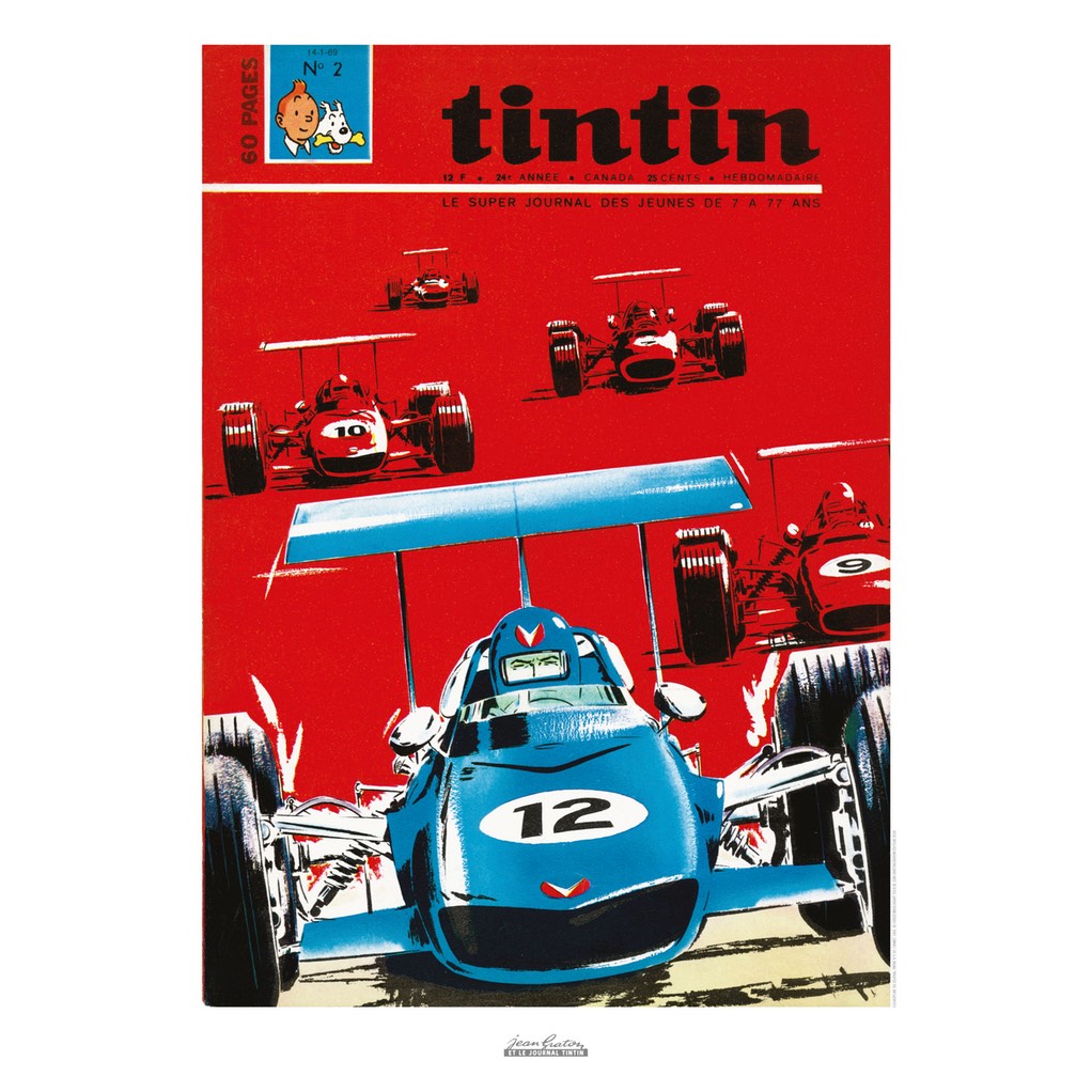 Affiche Jean Graton & Journal Tintin 1969 - n°02 - principal
