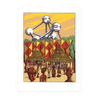 Sérigraphie Atomium - Le pavillon du Congo (signée par Loustal)