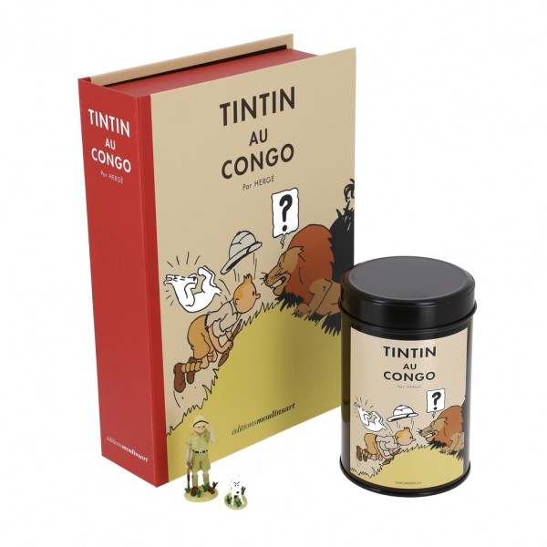 Box set Tintin: figurine, lithography and coffee (Lion)