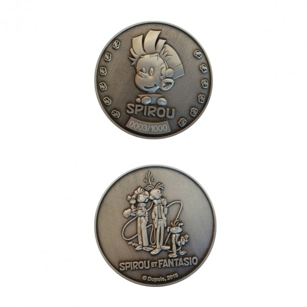 Médaille de collection Spirou et Fantasio avec le Marsupilami