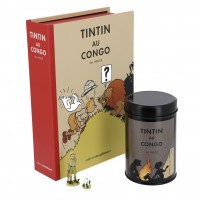 Pack Tintin au Congo - Figurine, Litho et Boite à café (Feu de camp)