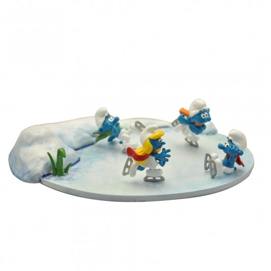 Les Schtroumpfs patineurs (exclusivité Atomax) - Figurine Pixi - principal