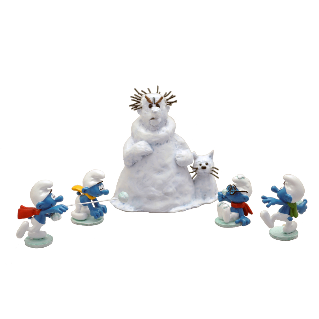 Les Schtroumpfs et la bataille de boules de neige - Figurine Pixi - principal