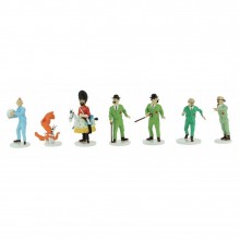 Coffret 7 figurines  Tintin Lune en métal