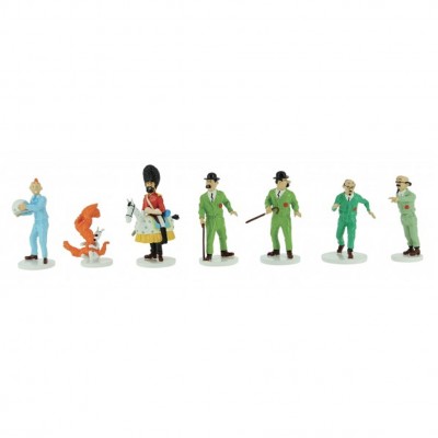 Coffret 7 figurines  Tintin Lune en métal - principal