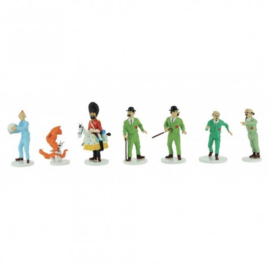 Coffret 7 figurines  Tintin Lune en métal - principal