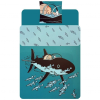 Lot Literie Tintin Rackham Sous-marin requin