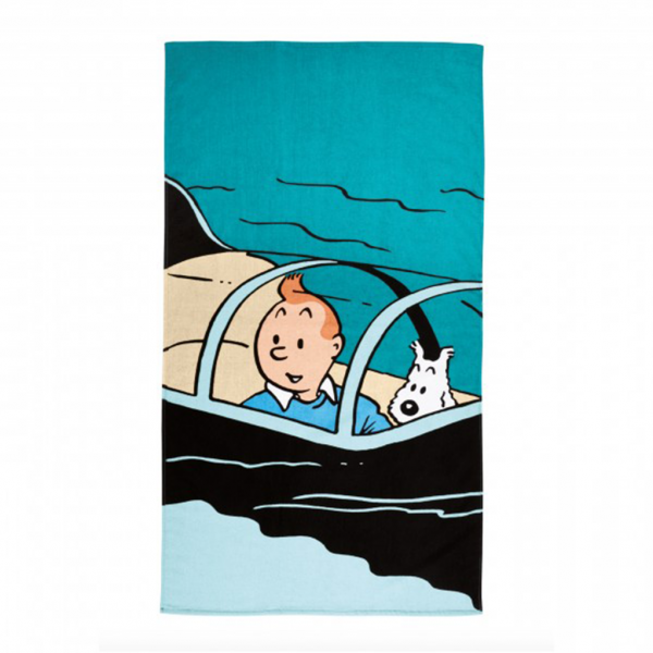Beach sheet Tintin shark submarine