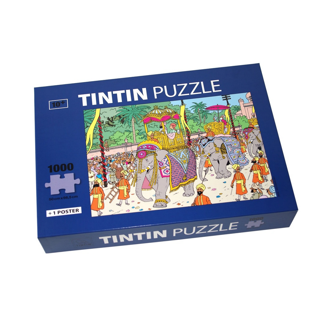 Puzzle Tintin Elephant Altesse 1000 pièces et poster - principal