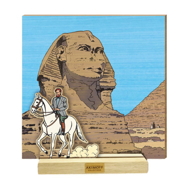 Wood scene Mortimer in front of the sphinx