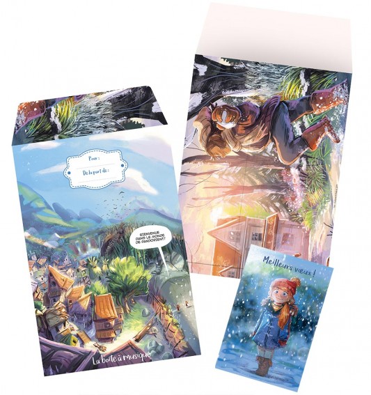 Paquet et carte de vœux La Boîte à Musique - principal