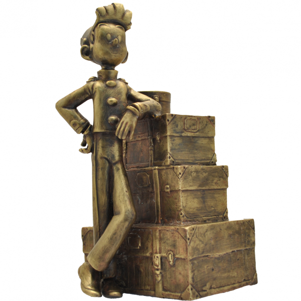 Bronze Figurine Spirou and the luggage stack