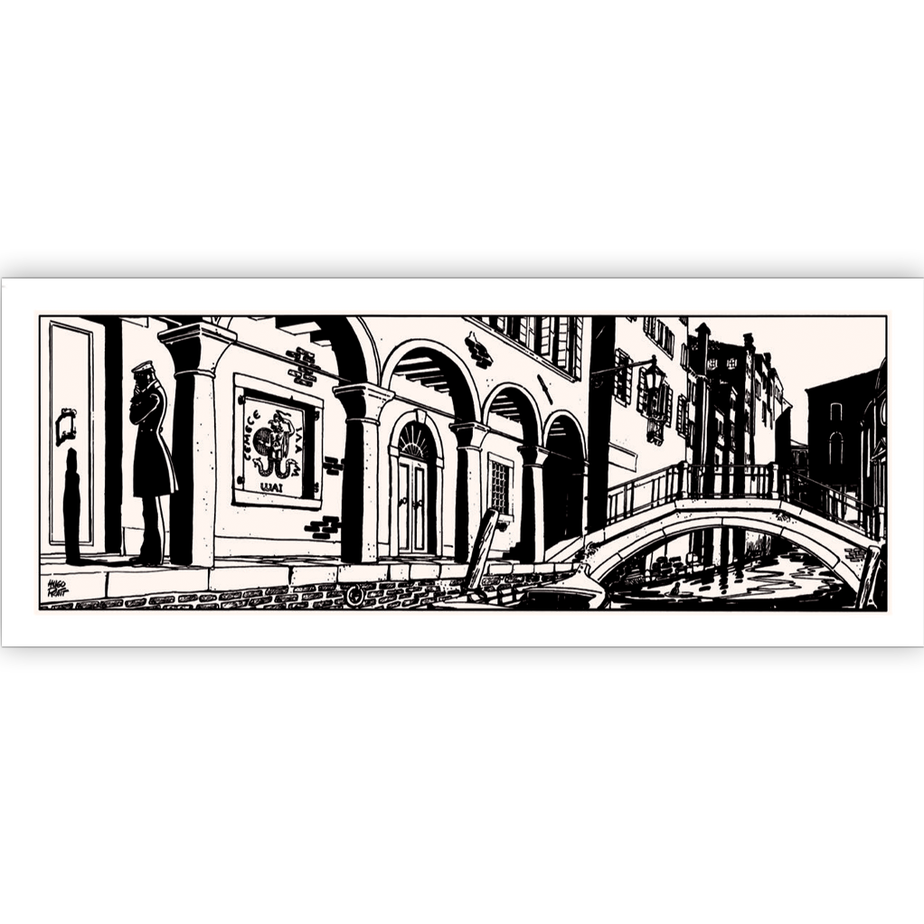 Sérigraphie Corto Maltese &quot;Venise nuit&quot; 50 x 20 cm - principal