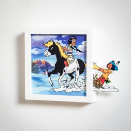 Funky Frame mini Yakari - Glissade avec Petit Tonnerre - Blanc