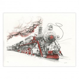 Lithographie Spirou chez les Soviets couleurs