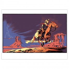 Sérigraphie Lucky Luke par Matthieu Bonhomme, &quot;Tonnerre&quot;