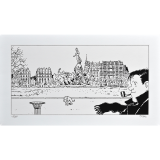 Estampe pigmentaire Nestor Burma par Tardi, le 11e arrondissement - Noir et Blanc