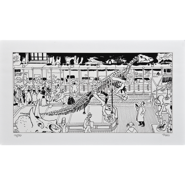 Estampe pigmentaire Nestor Burma par Tardi, le 5e arrondissement - Noir et Blanc