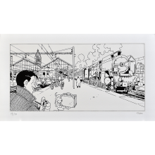 Estampe pigmentaire Nestor Burma par Tardi, le 12e arrondissement - Noir et Blanc