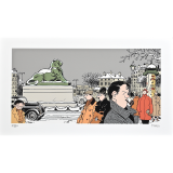 Estampe pigmentaire Nestor Burma par Tardi signée, le 14e arrondissement