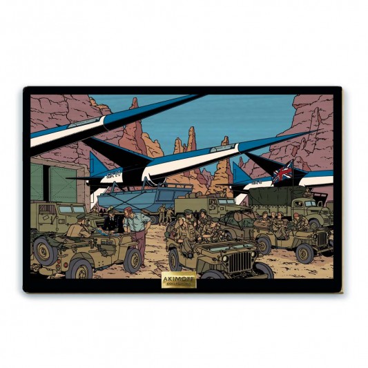 Tableau en bois Blake et Mortimer, Evacuation des Espadons de la base - principal