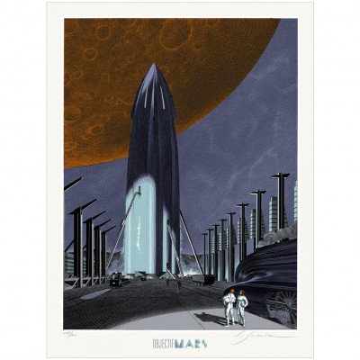 Sérigraphie François Schuiten : Objectif Mars - principal