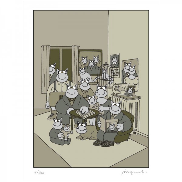 Screen print The Cat of Geluck Family (french edition)
