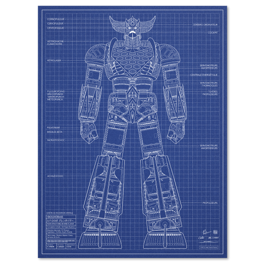 Sérigraphie Goldorak – Plan structurel (n°2) - principal