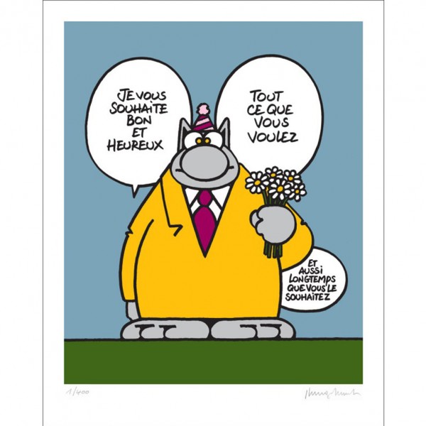 Silk screen print Le Chat de Geluck, all that you would like