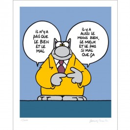 Sérigraphie Le chat de Geluck, Bien et mal