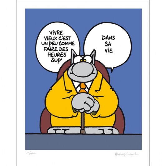 Sérigraphie Le chat de Geluck, Heures sup' - principal