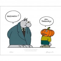 Sérigraphie Le chat de Geluck, Halloween