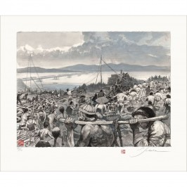 Estampe pigmentaire Schuiten et Li Kunwu Pékin-Hankou, Le Chantier