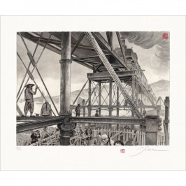 Estampe pigmentaire Schuiten et Li Kunwu Pékin-Hankou, Le Pont