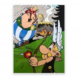 Plaque émaillée exclusive, Astérix et Obélix chez les Helvètes