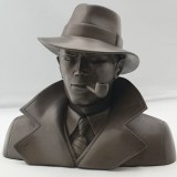 Buste Harry Dickson, monochrome avec poudre de bronze