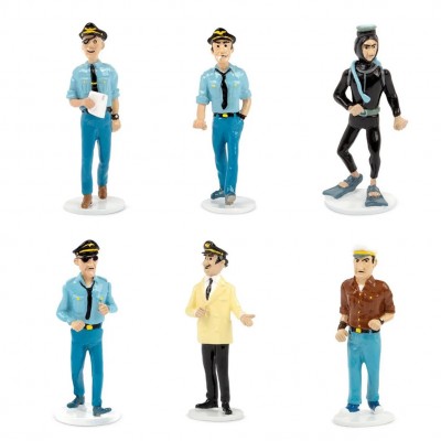 Ensemble de 6 figurines Carte de voeux Tintin 1972, série N°12 - principal