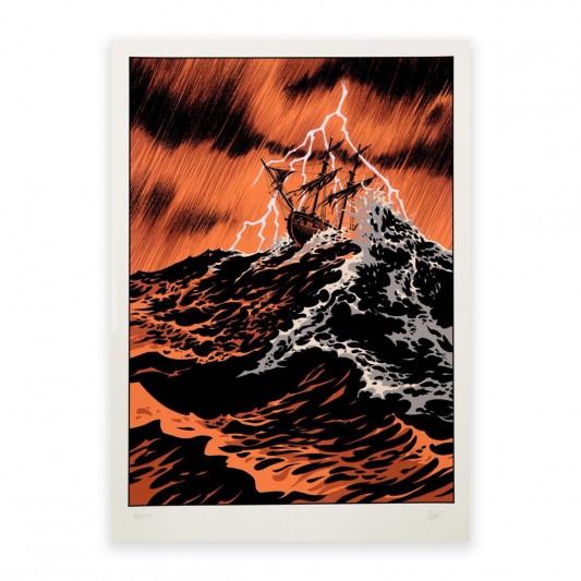 Sérigraphie Riff Reb's, Tempête, orange - principal