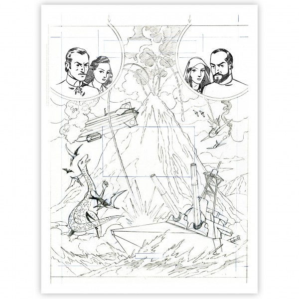 Exclusive Pigmentory print, Blake & Mortimer, signed La Flèche ardente