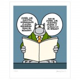 Silk Screen , The Cat from Geluck, A great Question