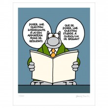 Silk Screen , The Cat from Geluck, A great Question