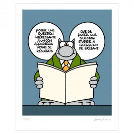 Sérigraphie Le Chat de Geluck, Une bonne question