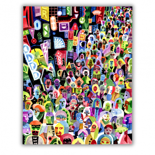 Digigraphie La foule XL - Brecht Evens - principal