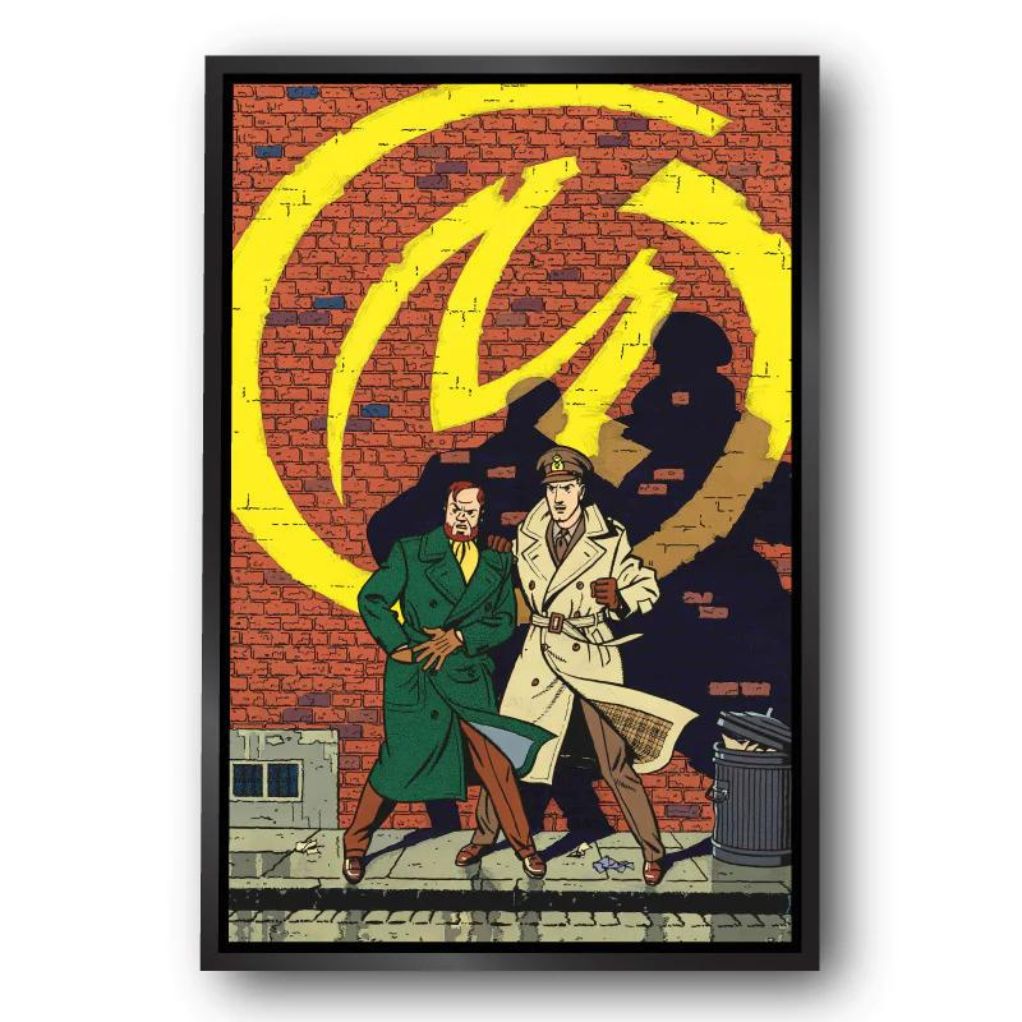 Tableau Blake et Mortimer - La marque jaune - 50 x 70 cm - Caisse américaine noire - principal