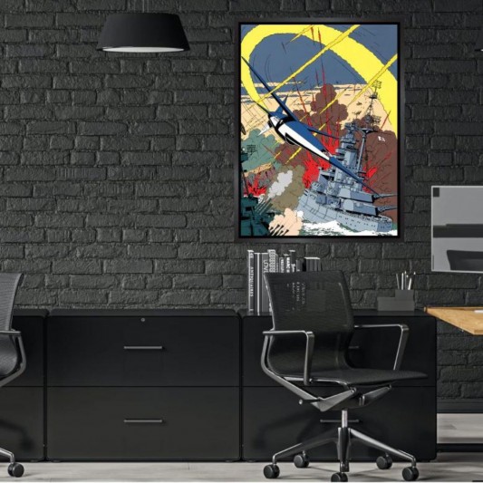 Tableau Blake et Mortimer 5 - Bataille 50 x 70 cm - principal