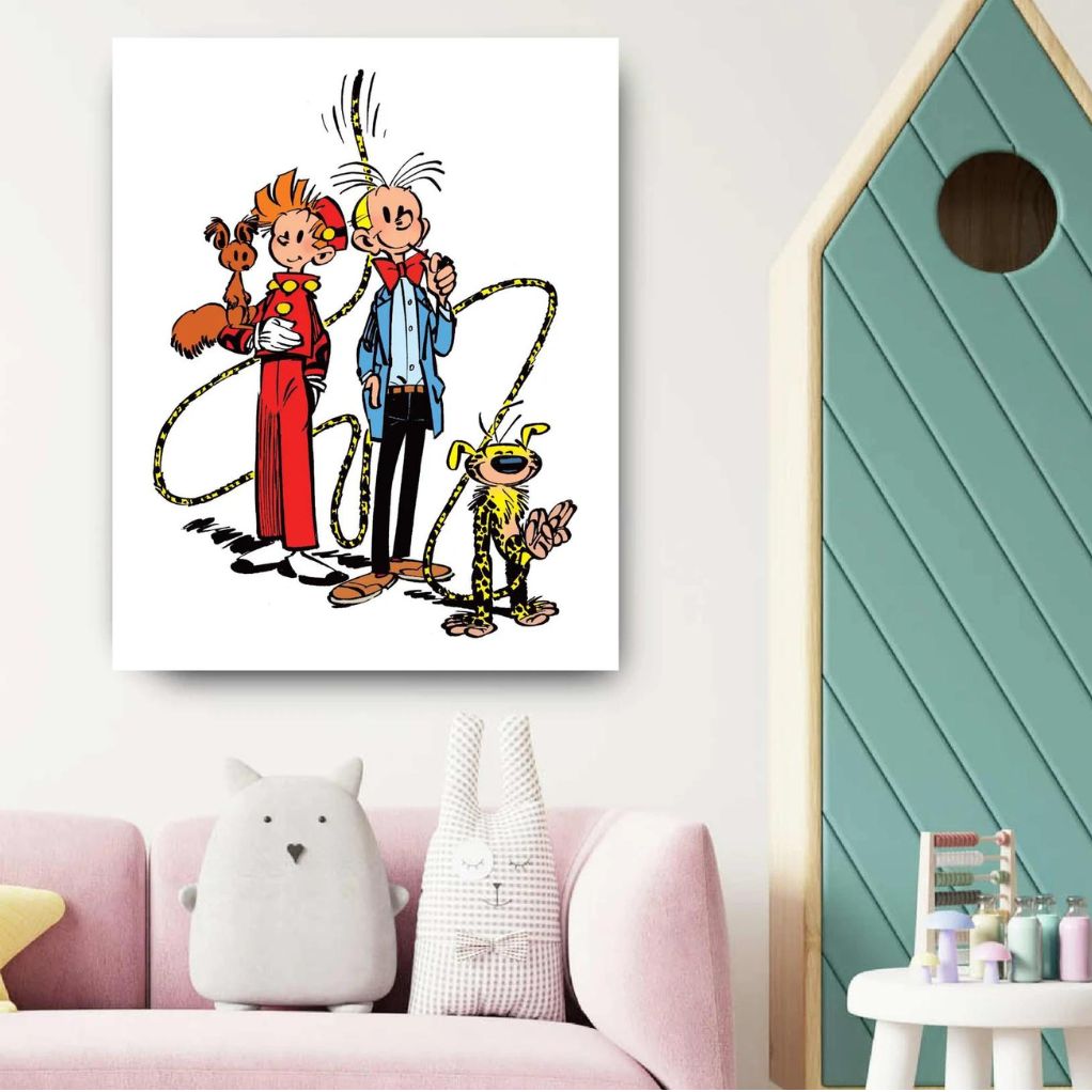 Tableau Spirou - Spirou, Fantasio, Spip et le Marsupilami - 55 x 70 cm - principal