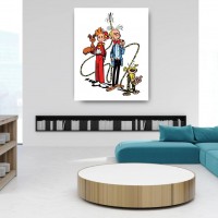 Tableau Spirou et Fantasio - Spirou, Fantasio, Spip et le Marsupilami - 120 x 150 cm